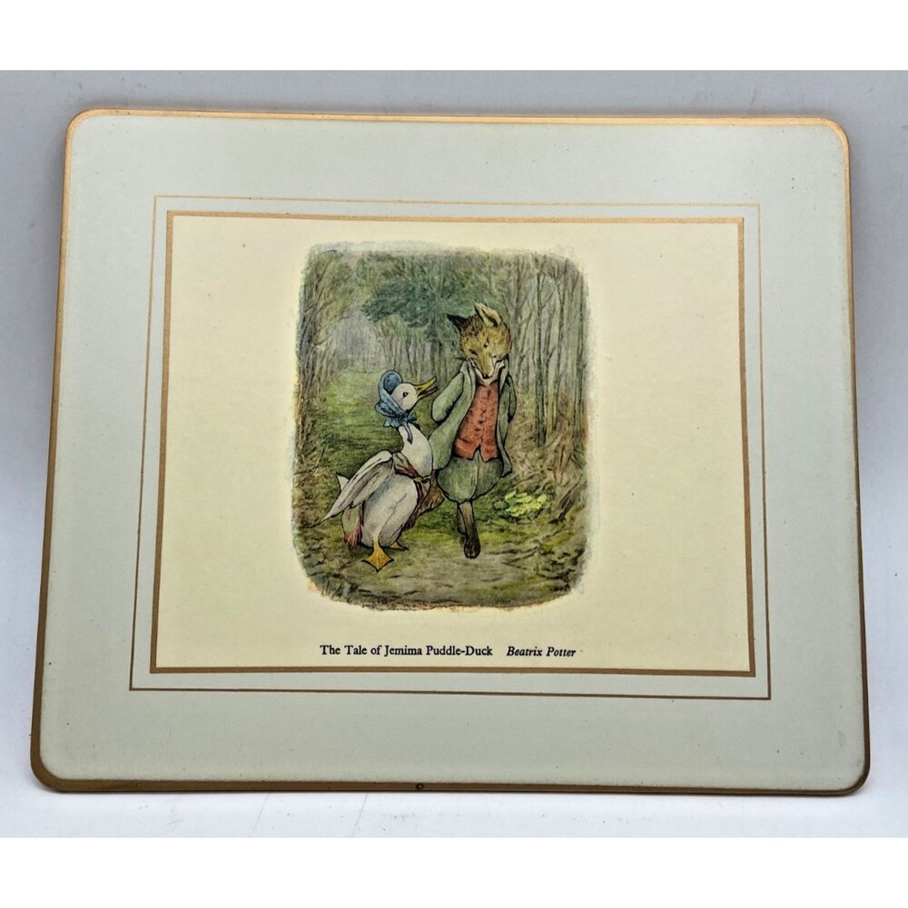 Beatrix Potter Placemats Set of 6 Lady Clare Matador 9.5" x 8" Melamine Cork - Picture 6 of 16